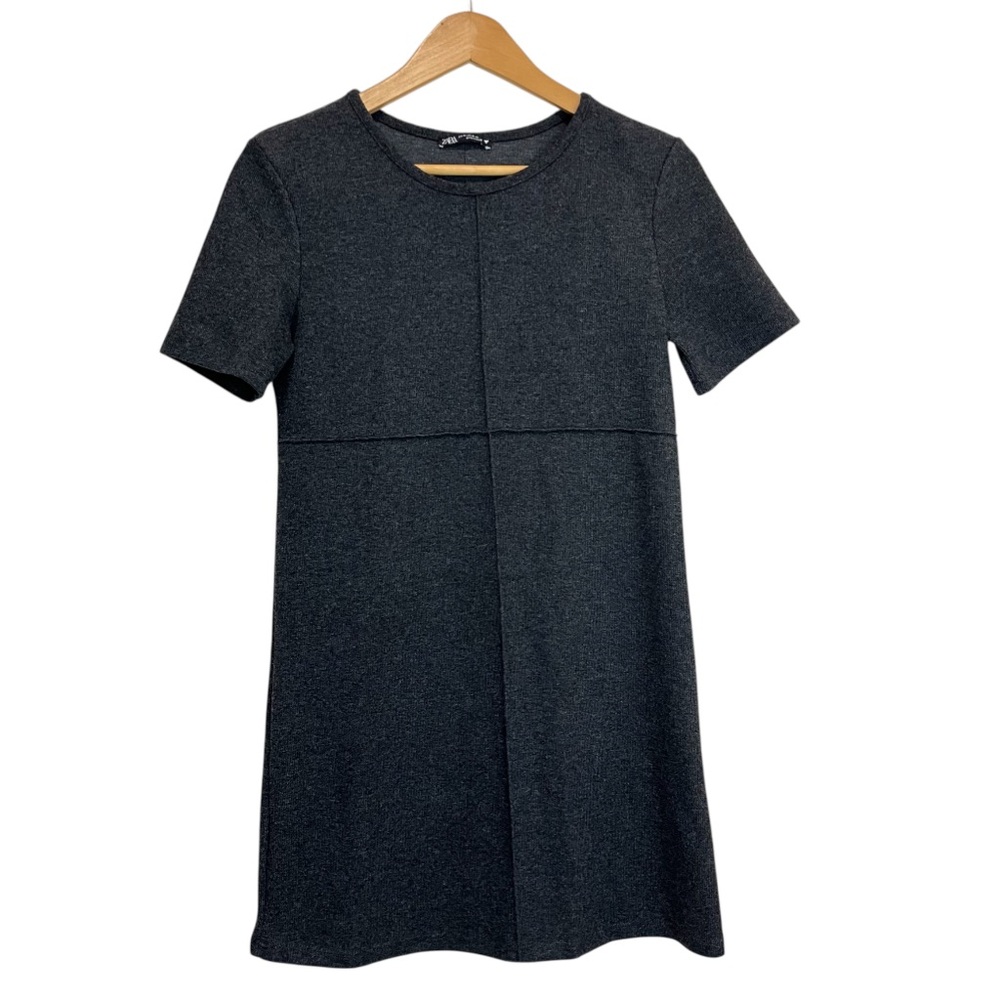 Zara Sweater Dress - Grey Pullover Mini Dress - Size M